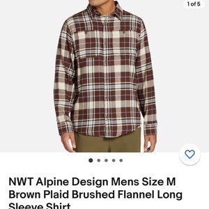 Men’s Brushed Flannel Button-Down, color Brown Plaid Retails for $40